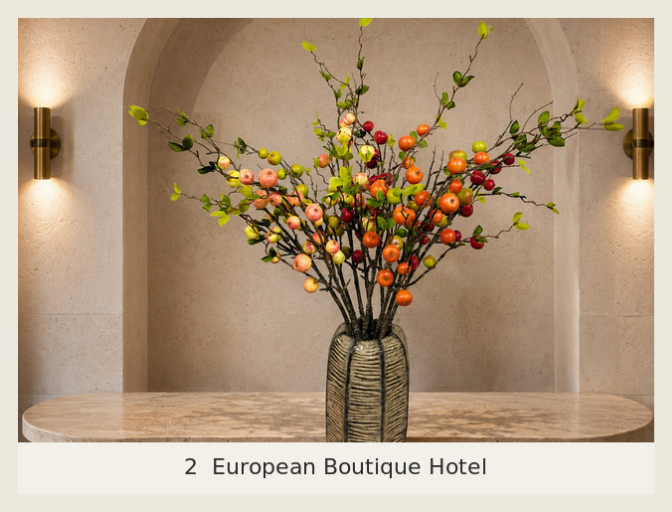 Gaoxin Decor artificial fruit branches in a boutique hotel display